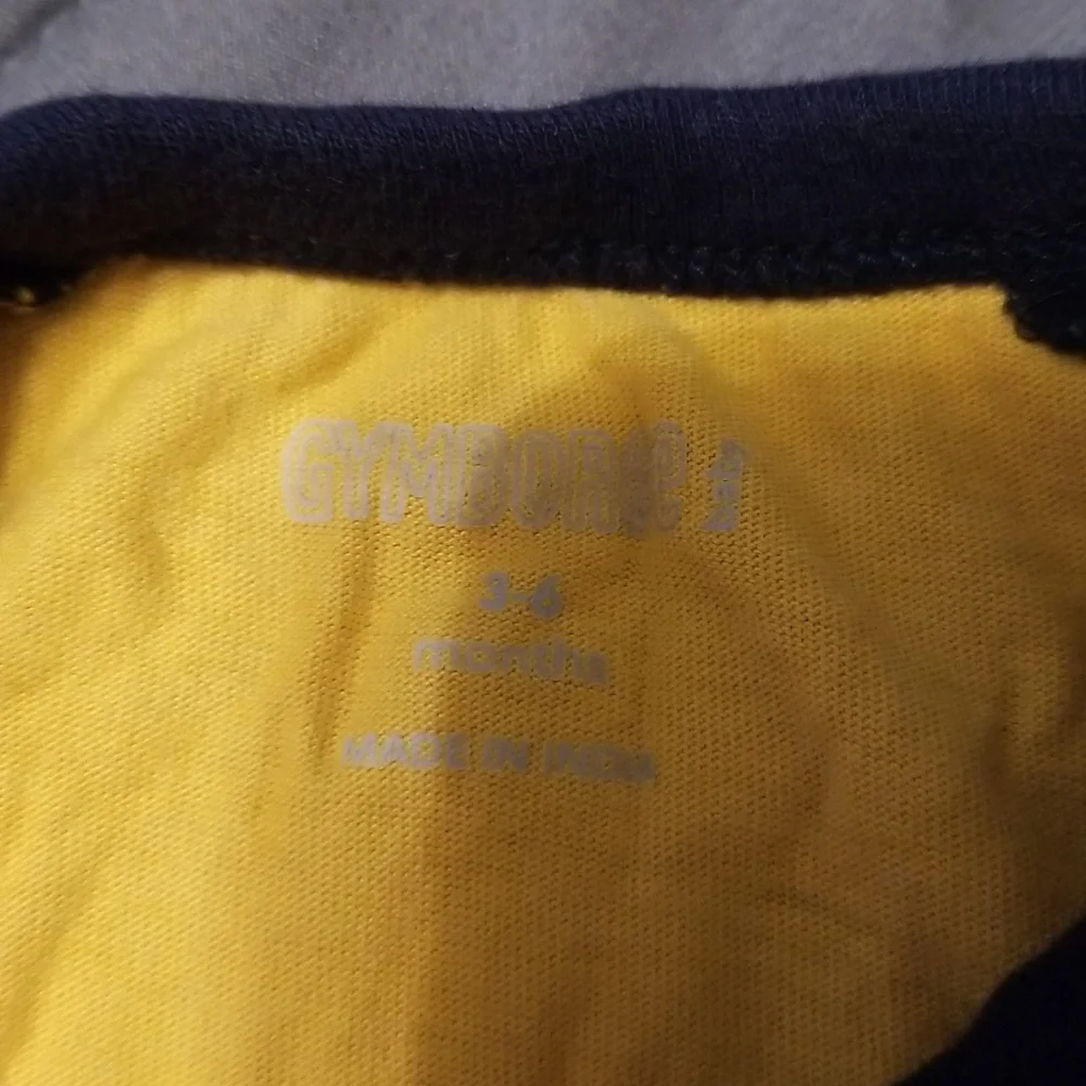 Gymboree Infant Yellow and Blue Baseball Tee